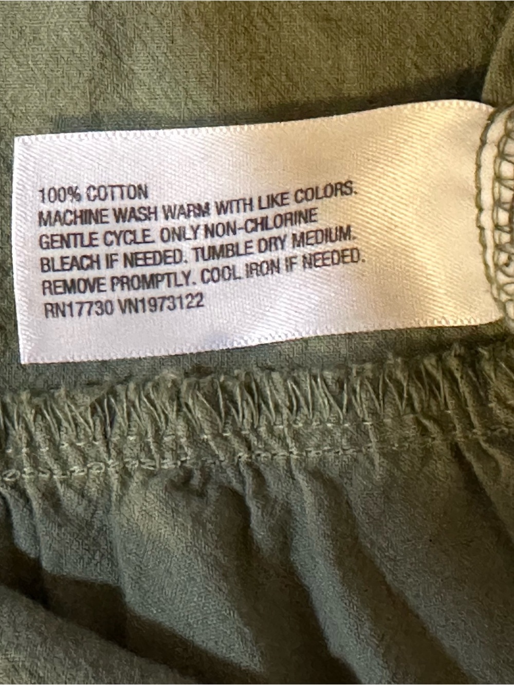 Olive Green Button Front Shirt Dress w/ Tie Waist - Picture 4 of 4